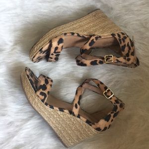 Leopard Print Espadrille Wedges
